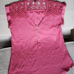 Dark Pink Small Express Formal T-Shirt Women's